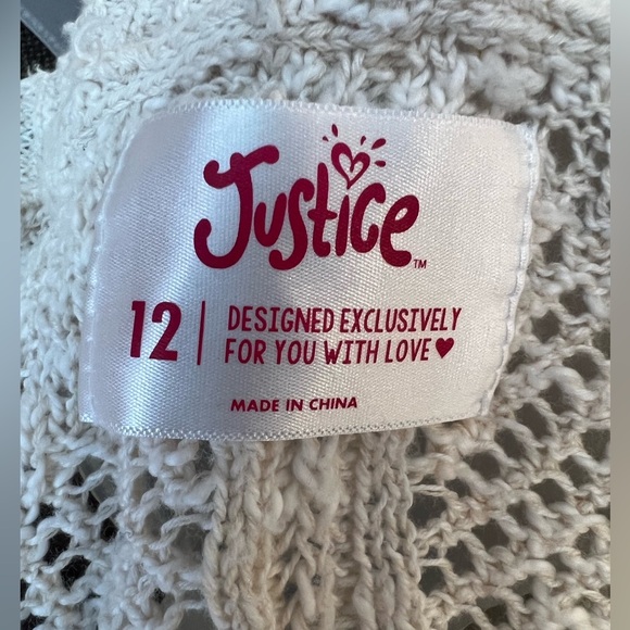 JUSTICE girls open front cardigan beige/size 12 - Picture 2 of 7